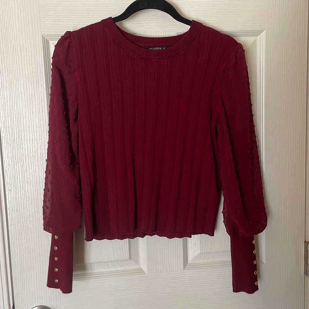 Maroon sleeved blouse